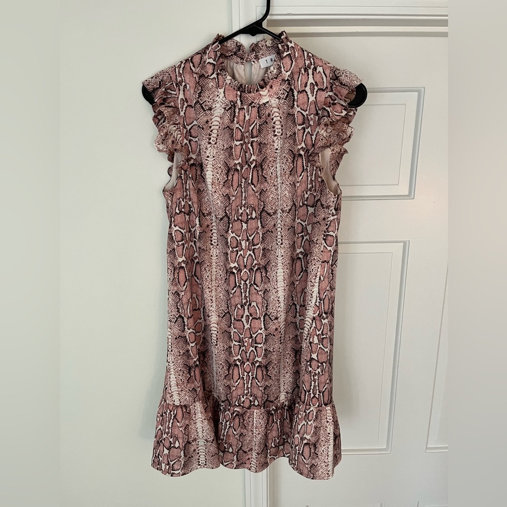 THML Pink and Cream Snake Print Dress